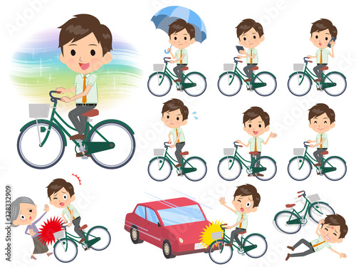 school boy pale green shirt summer_city cycle