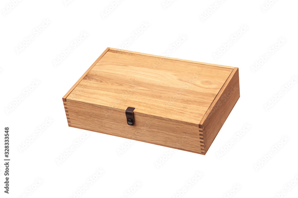 Wooden box with a lid isolate on a white back. Packaging for an expensive gift. New box made of light wood. Wooden box with a lid isolate on a white back. Packaging for an expensive gift. New box made of light wood.