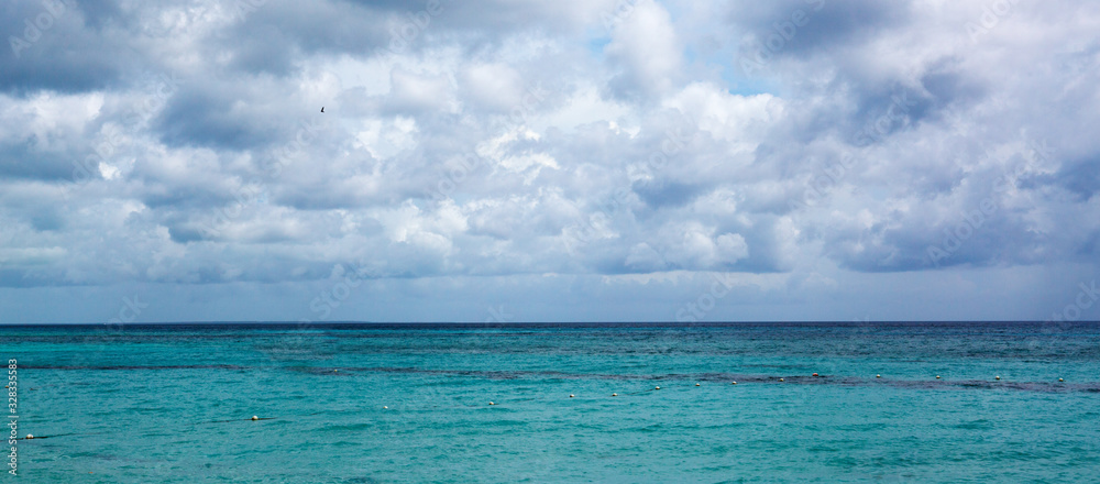 Caribbean sea and blue sky.