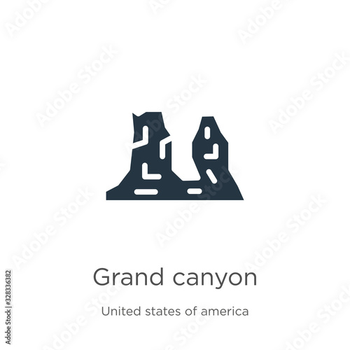 Grand canyon icon vector. Trendy flat grand canyon icon from united states collection isolated on white background. Vector illustration can be used for web and mobile graphic design, logo, eps10