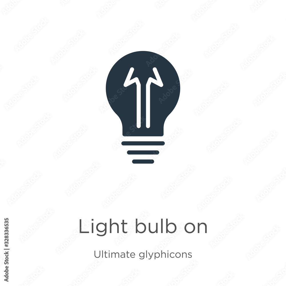 Light bulb on icon vector. Trendy flat light bulb on icon from ultimate glyphicons collection isolated on white background. Vector illustration can be used for web and mobile graphic design, logo,