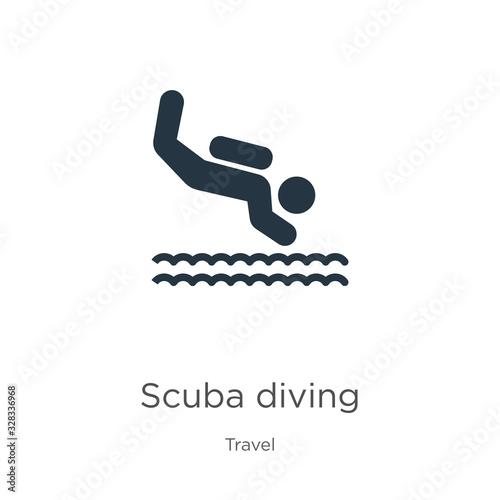 Scuba diving icon vector. Trendy flat scuba diving icon from travel collection isolated on white background. Vector illustration can be used for web and mobile graphic design, logo, eps10