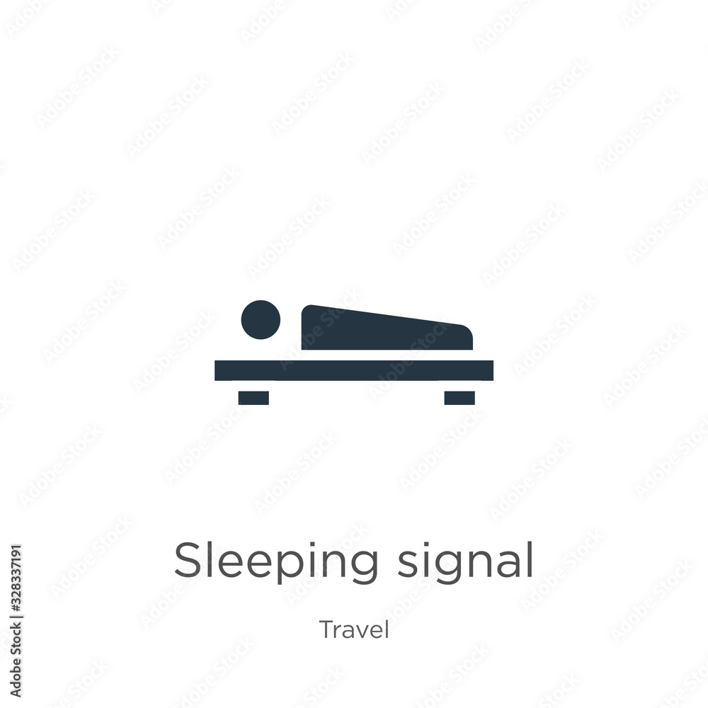 Sleeping signal icon vector. Trendy flat sleeping signal icon from travel collection isolated on white background. Vector illustration can be used for web and mobile graphic design, logo, eps10 Sleeping signal icon vector. Trendy flat sleeping signal icon from travel collection isolated on white background. Vector illustration can be used for web and mobile graphic design, logo, eps10