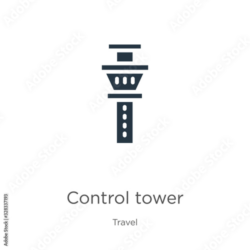 Control tower icon vector. Trendy flat control tower icon from travel collection isolated on white background. Vector illustration can be used for web and mobile graphic design, logo, eps10