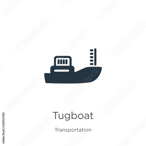 Tugboat icon vector. Trendy flat tugboat icon from transportation collection isolated on white background. Vector illustration can be used for web and mobile graphic design, logo, eps10