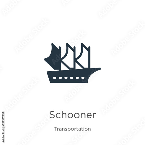 Schooner icon vector. Trendy flat schooner icon from transportation collection isolated on white background. Vector illustration can be used for web and mobile graphic design, logo, eps10