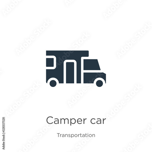 Camper car icon vector. Trendy flat camper car icon from transportation collection isolated on white background. Vector illustration can be used for web and mobile graphic design, logo, eps10