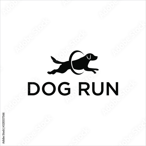 playful run dog concept logo design inspiration