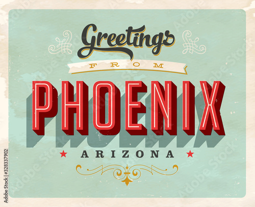 Vintage Touristic Greeting Card - Vector. Grunge effects can be easily removed for a brand new, clean sign.
