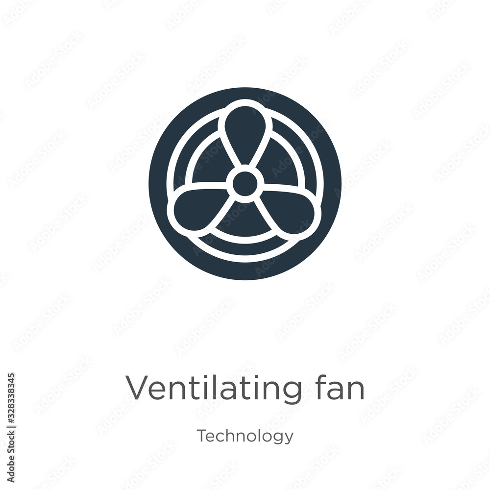Ventilating fan icon vector. Trendy flat ventilating fan icon from technology collection isolated on white background. Vector illustration can be used for web and mobile graphic design, logo, eps10