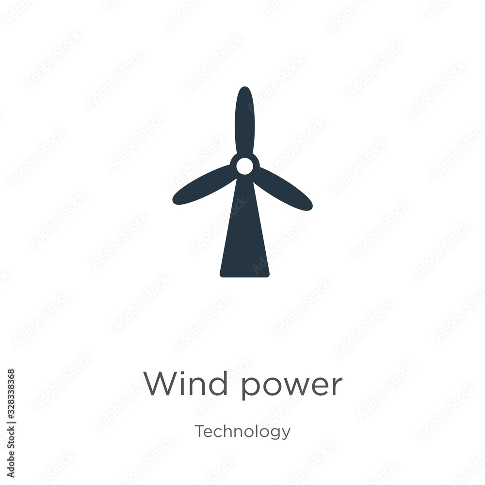 Wind power icon vector. Trendy flat wind power icon from technology collection isolated on white background. Vector illustration can be used for web and mobile graphic design, logo, eps10 Wind power icon vector. Trendy flat wind power icon from technology collection isolated on white background. Vector illustration can be used for web and mobile graphic design, logo, eps10