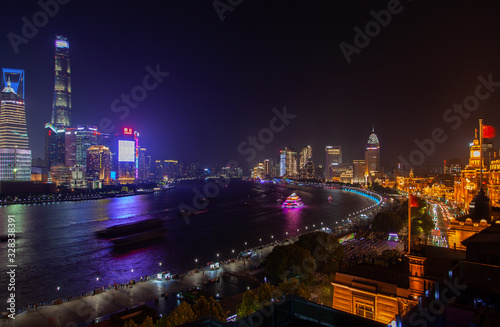 China advertisement in Shanghai at Huangpu river 