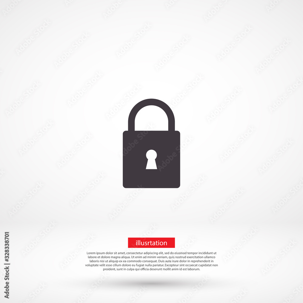 Lock vector icon , lorem ipsum Flat design Lock vector icon , lorem ipsum Flat design