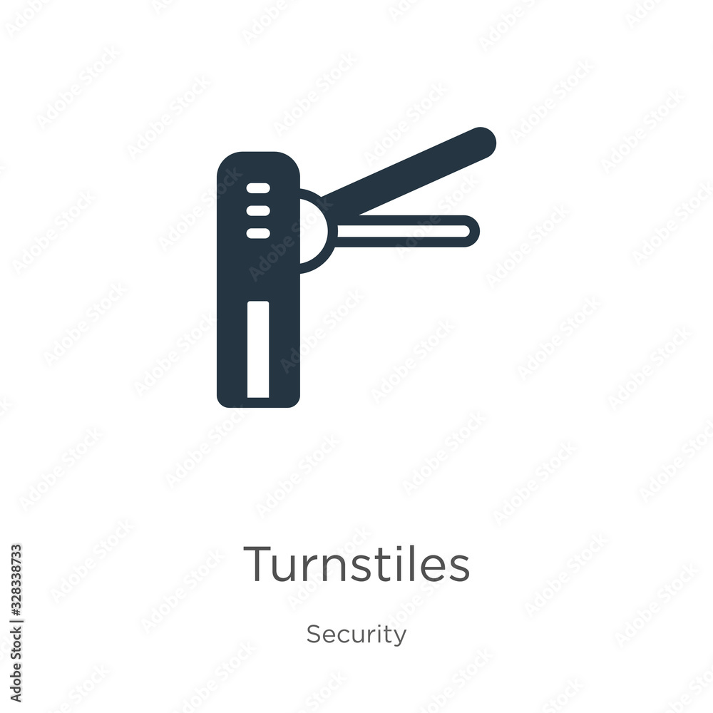 Turnstiles icon vector. Trendy flat turnstiles icon from security collection isolated on white background. Vector illustration can be used for web and mobile graphic design, logo, eps10 Turnstiles icon vector. Trendy flat turnstiles icon from security collection isolated on white background. Vector illustration can be used for web and mobile graphic design, logo, eps10