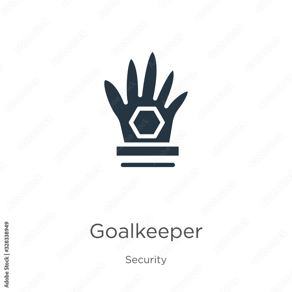 Goalkeeper icon vector. Trendy flat goalkeeper icon from security collection isolated on white background. Vector illustration can be used for web and mobile graphic design, logo, eps10 Goalkeeper icon vector. Trendy flat goalkeeper icon from security collection isolated on white background. Vector illustration can be used for web and mobile graphic design, logo, eps10