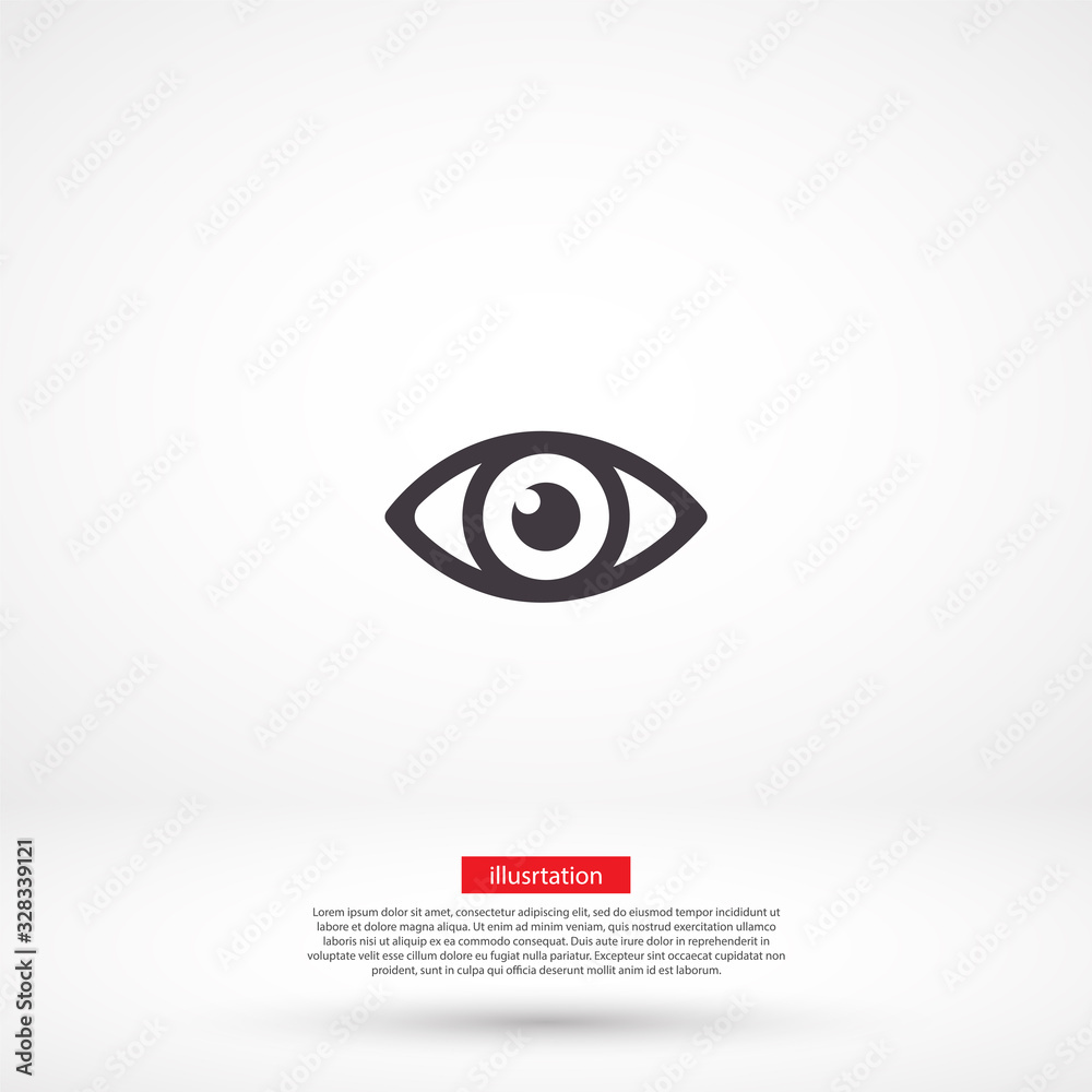 Eye vector icon , lorem ipsum Flat design Eye vector icon , lorem ipsum Flat design