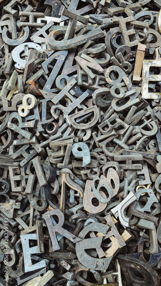 texture - Mixed letters pile closeup photo texture - Mixed letters pile closeup photo