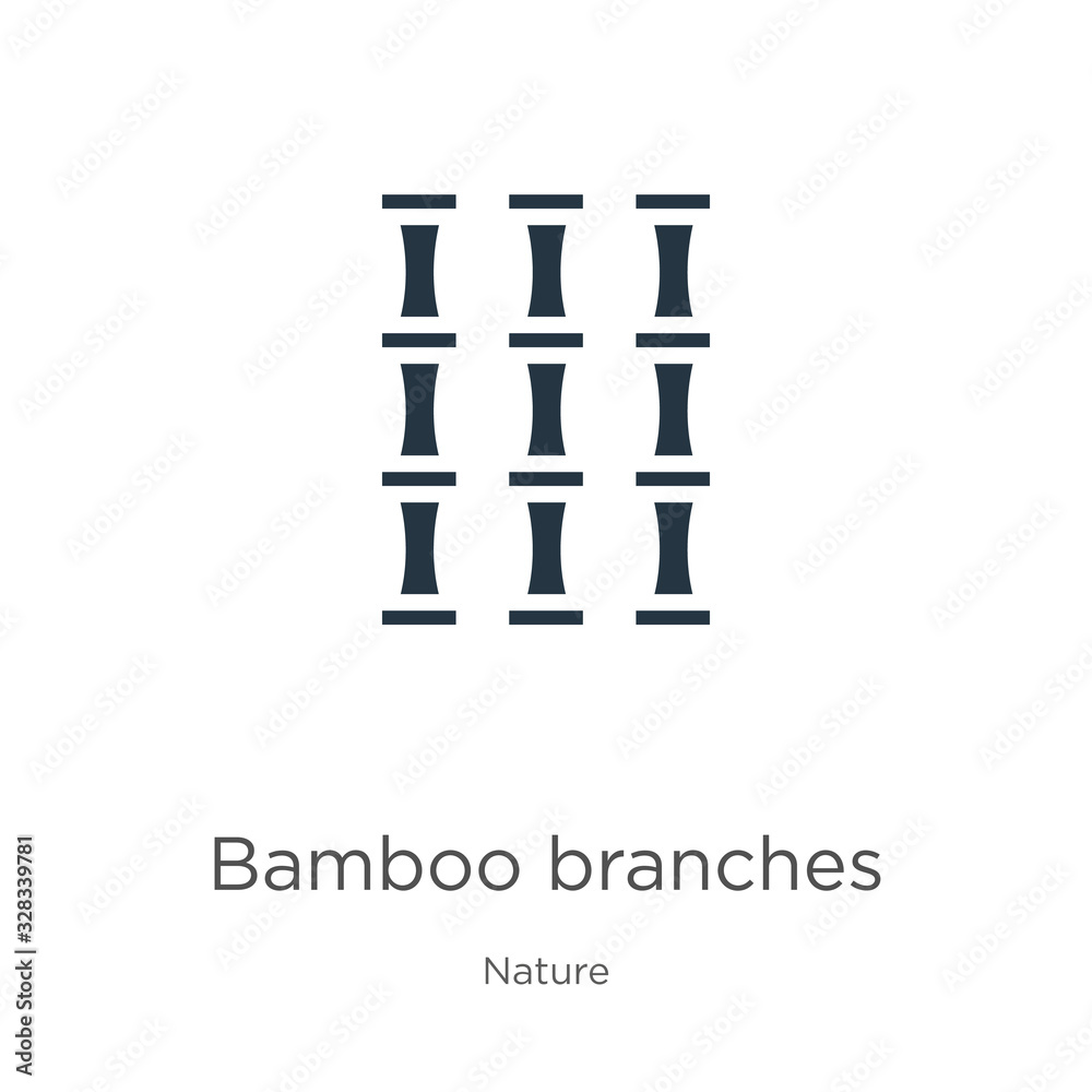 Bamboo branches icon vector. Trendy flat bamboo branches icon from nature collection isolated on white background. Vector illustration can be used for web and mobile graphic design, logo, eps10 Bamboo branches icon vector. Trendy flat bamboo branches icon from nature collection isolated on white background. Vector illustration can be used for web and mobile graphic design, logo, eps10