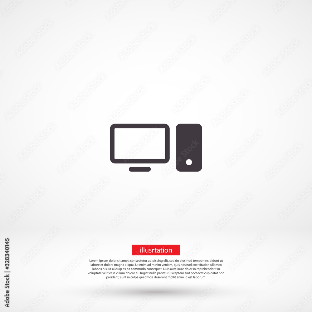 Computer vector icon , lorem ipsum Flat design Computer vector icon , lorem ipsum Flat design