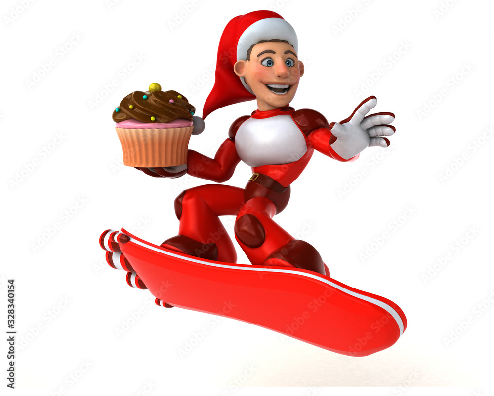 Fun Super Santa Claus - 3D Illustration Fun Super Santa Claus - 3D Illustration