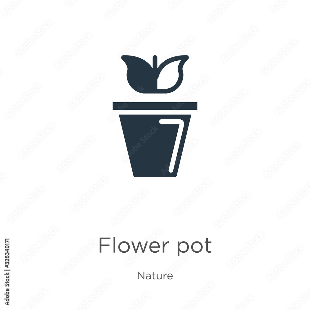 Flower pot icon vector. Trendy flat flower pot icon from nature collection isolated on white background. Vector illustration can be used for web and mobile graphic design, logo, eps10 Flower pot icon vector. Trendy flat flower pot icon from nature collection isolated on white background. Vector illustration can be used for web and mobile graphic design, logo, eps10