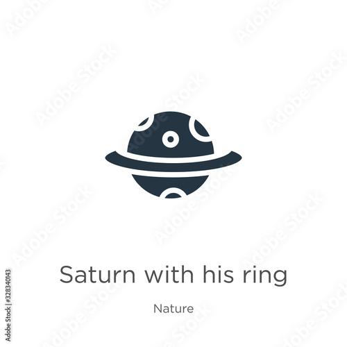 Saturn with his ring icon vector. Trendy flat saturn with his ring icon from nature collection isolated on white background. Vector illustration can be used for web and mobile graphic design, logo,