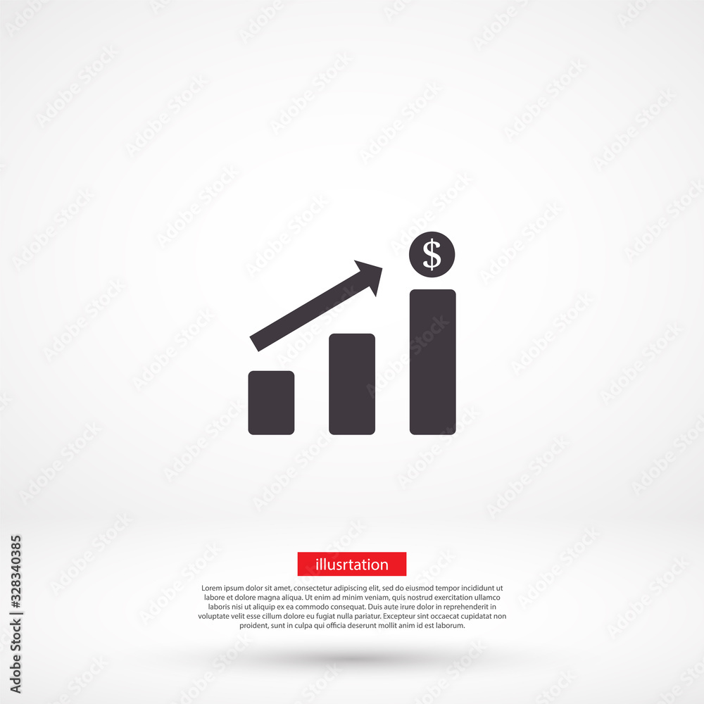 Chart vector icon , lorem ipsum Flat design Chart vector icon , lorem ipsum Flat design
