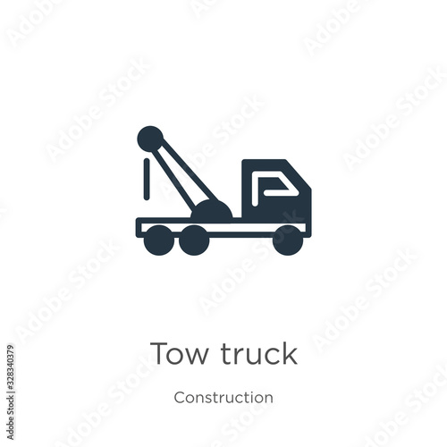 Tow truck icon vector. Trendy flat tow truck icon from construction collection isolated on white background. Vector illustration can be used for web and mobile graphic design, logo, eps10