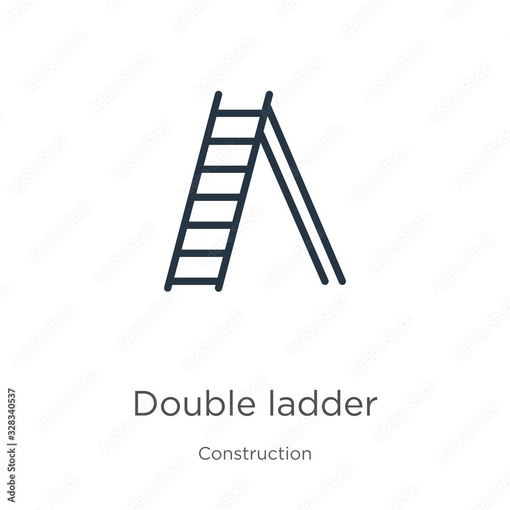 Double ladder icon vector. Trendy flat double ladder icon from construction collection isolated on white background. Vector illustration can be used for web and mobile graphic design, logo, eps10 Double ladder icon vector. Trendy flat double ladder icon from construction collection isolated on white background. Vector illustration can be used for web and mobile graphic design, logo, eps10