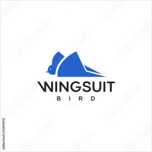 wing and bird logo suit vector