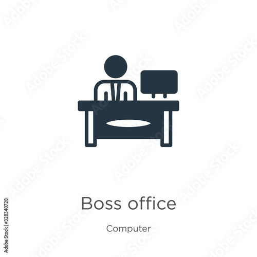Boss office icon vector. Trendy flat boss office icon from computer collection isolated on white background. Vector illustration can be used for web and mobile graphic design, logo, eps10