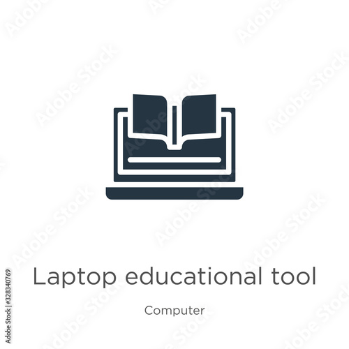 Laptop educational tool icon vector. Trendy flat laptop educational tool icon from computer collection isolated on white background. Vector illustration can be used for web and mobile graphic design, © Premium Art