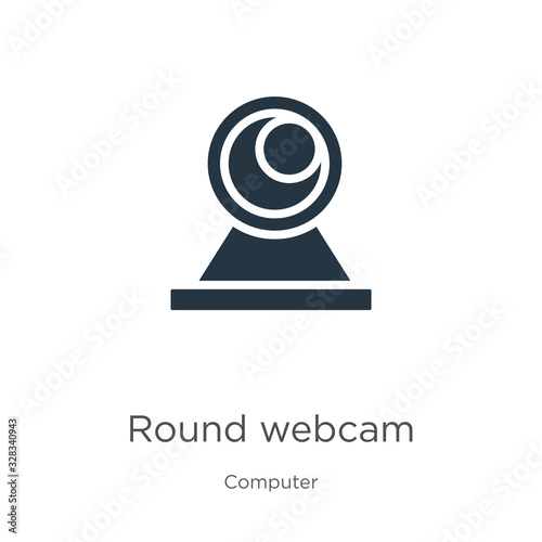 Round webcam icon vector. Trendy flat round webcam icon from computer collection isolated on white background. Vector illustration can be used for web and mobile graphic design, logo, eps10