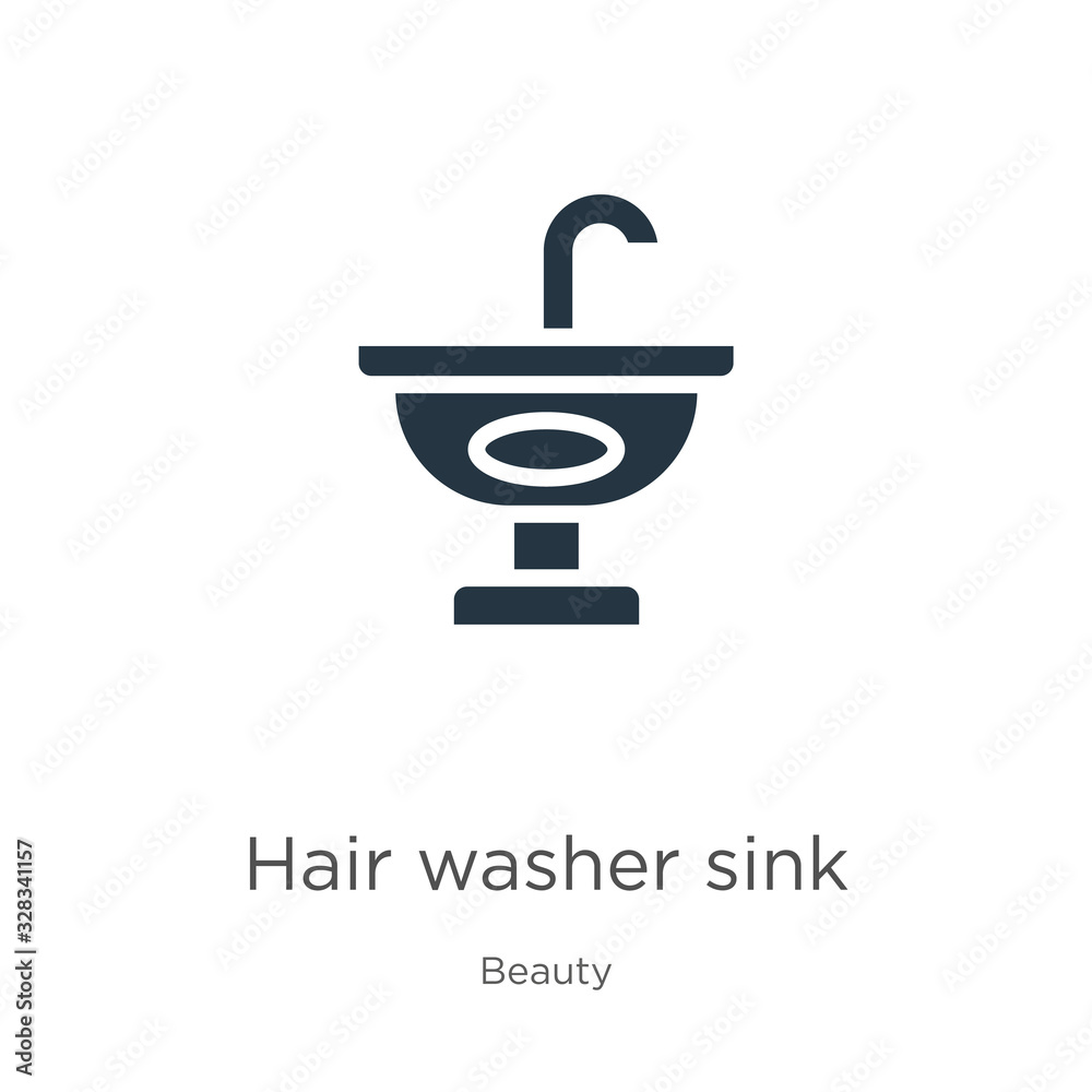 Hair washer sink icon vector. Trendy flat hair washer sink icon from beauty collection isolated on white background. Vector illustration can be used for web and mobile graphic design, logo, eps10 Hair washer sink icon vector. Trendy flat hair washer sink icon from beauty collection isolated on white background. Vector illustration can be used for web and mobile graphic design, logo, eps10