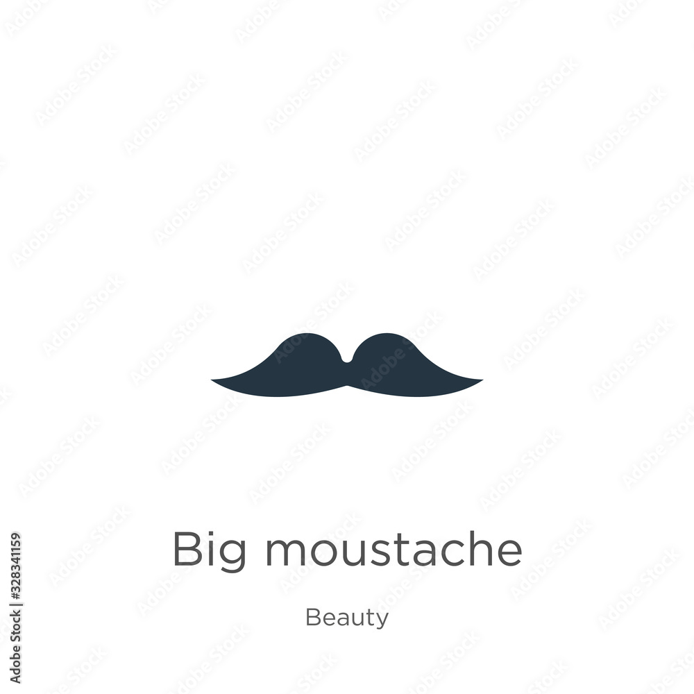 Big moustache icon vector. Trendy flat big moustache icon from beauty collection isolated on white background. Vector illustration can be used for web and mobile graphic design, logo, eps10 Big moustache icon vector. Trendy flat big moustache icon from beauty collection isolated on white background. Vector illustration can be used for web and mobile graphic design, logo, eps10