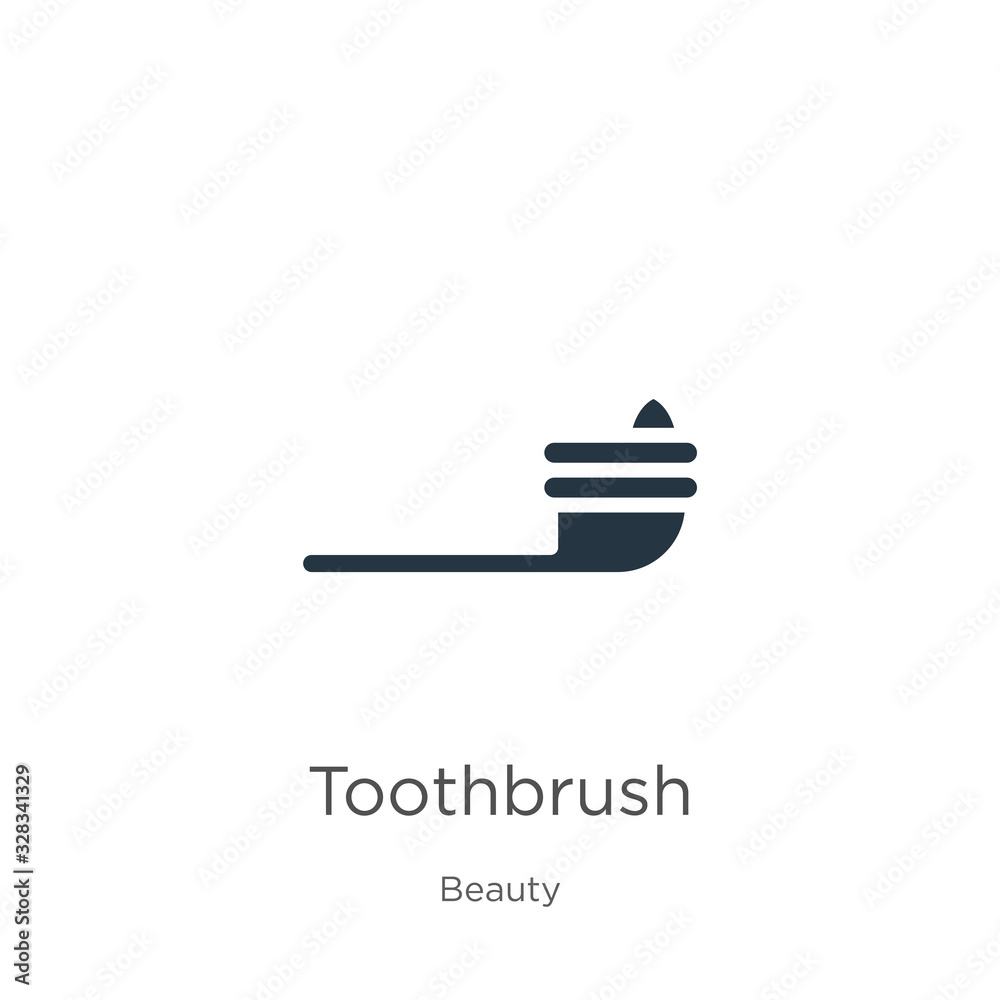 Toothbrush icon vector. Trendy flat toothbrush icon from beauty collection isolated on white background. Vector illustration can be used for web and mobile graphic design, logo, eps10 Toothbrush icon vector. Trendy flat toothbrush icon from beauty collection isolated on white background. Vector illustration can be used for web and mobile graphic design, logo, eps10
