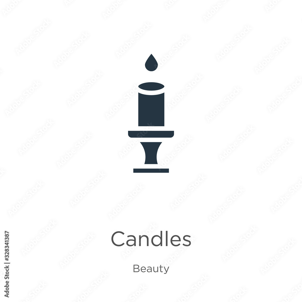 Candles icon vector. Trendy flat candles icon from beauty collection isolated on white background. Vector illustration can be used for web and mobile graphic design, logo, eps10 Candles icon vector. Trendy flat candles icon from beauty collection isolated on white background. Vector illustration can be used for web and mobile graphic design, logo, eps10