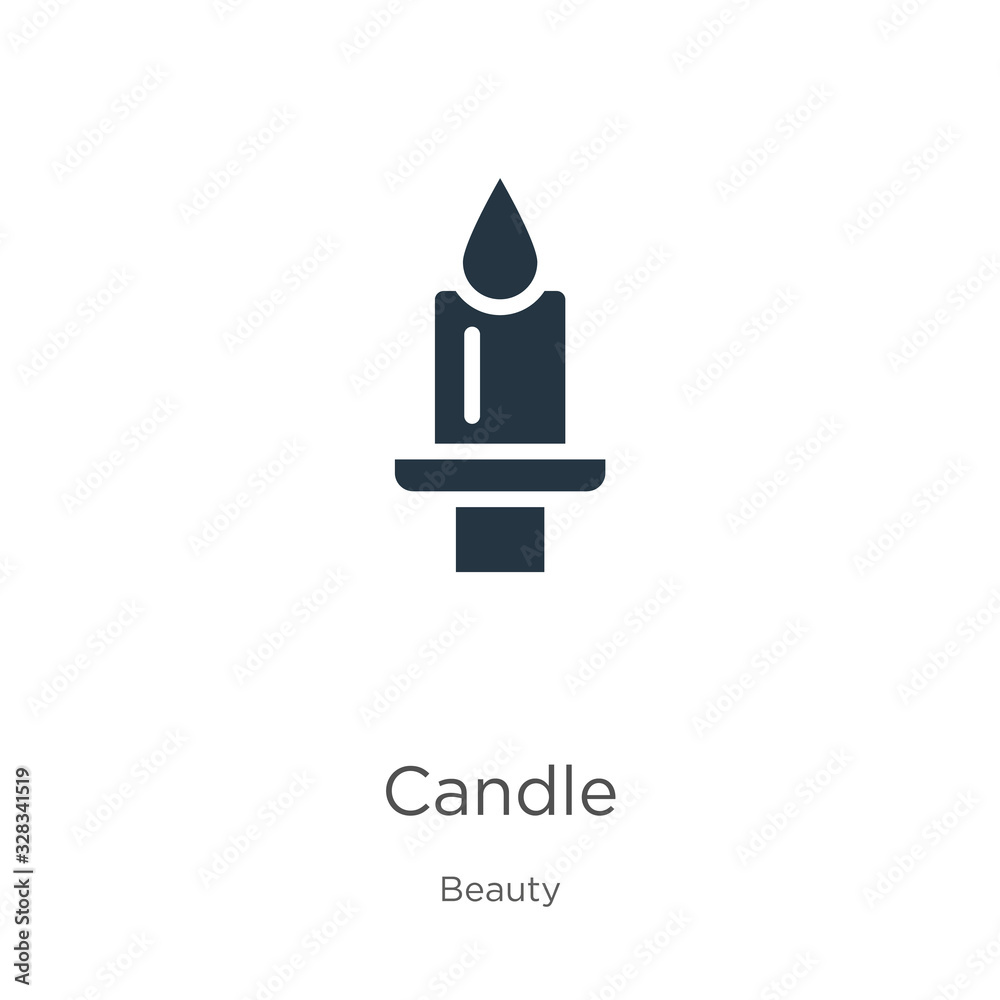 Candle icon vector. Trendy flat candle icon from beauty collection isolated on white background. Vector illustration can be used for web and mobile graphic design, logo, eps10 Candle icon vector. Trendy flat candle icon from beauty collection isolated on white background. Vector illustration can be used for web and mobile graphic design, logo, eps10