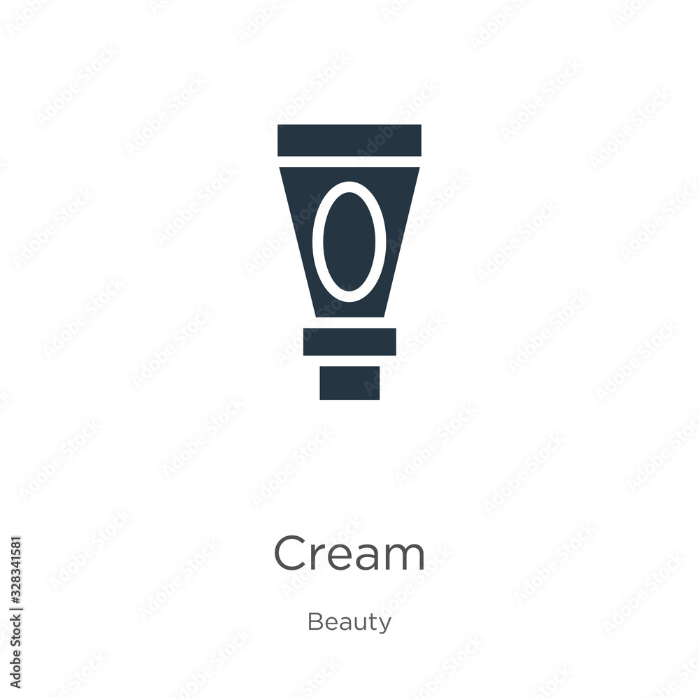 Cream icon vector. Trendy flat cream icon from beauty collection isolated on white background. Vector illustration can be used for web and mobile graphic design, logo, eps10 Cream icon vector. Trendy flat cream icon from beauty collection isolated on white background. Vector illustration can be used for web and mobile graphic design, logo, eps10