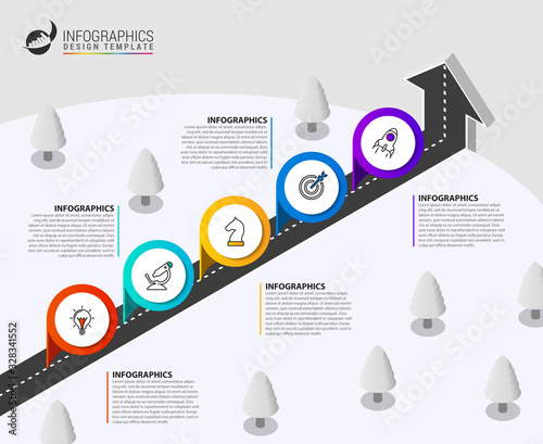 Infographic design template. Creative concept with 5 steps