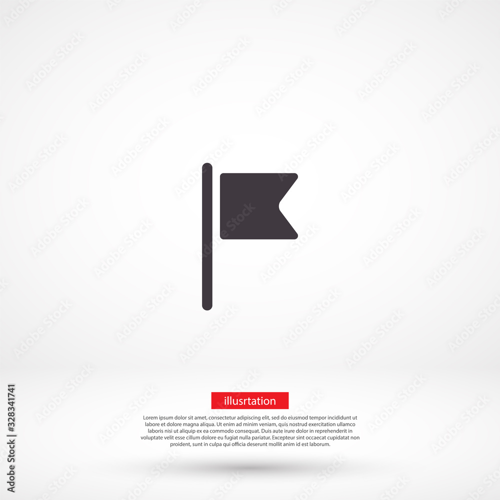 Flag vector icon , lorem ipsum Flat design Flag vector icon , lorem ipsum Flat design