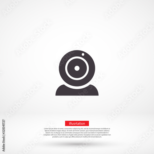 Webcam vector icon   lorem ipsum Flat design