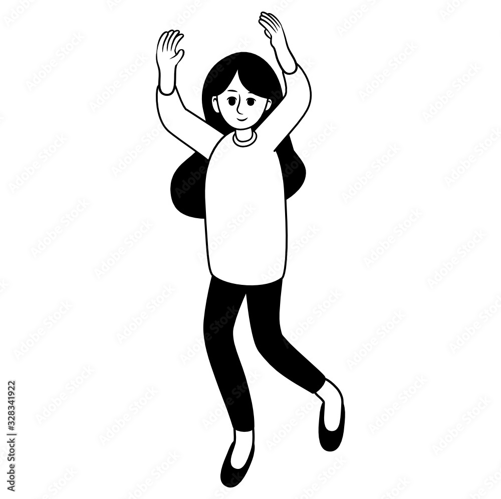 Anne - Girl Jumping Happy Holding Up Dancing Winning Anne - Girl Jumping Happy Holding Up Dancing Winning
