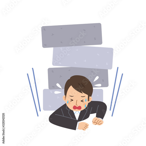 オーバーワーク　ブラック企業　働き過ぎ　イラスト