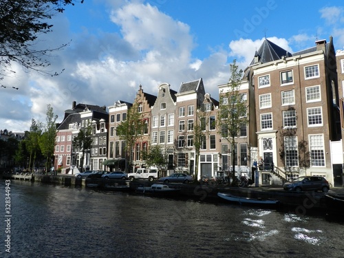 Amsterdam  The Netherlands  Canalscape with Houses