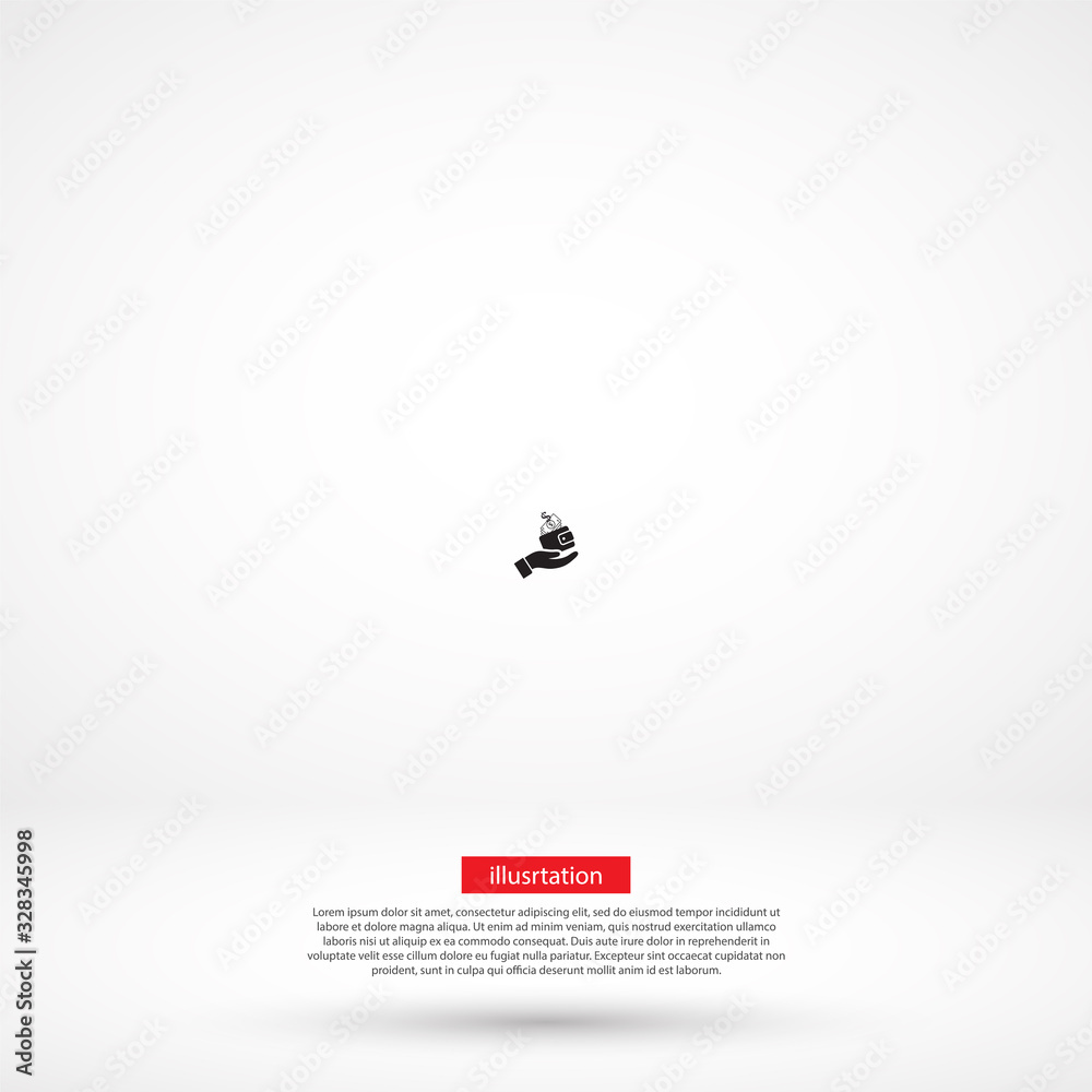 purse in hand icon , lorem ipsum Flat design purse in hand icon , lorem ipsum Flat design