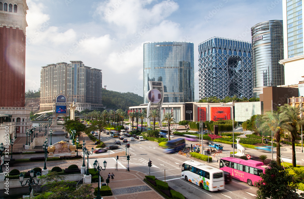 Obraz premium Macau New Urban Zone Istmo with Chinese displays 