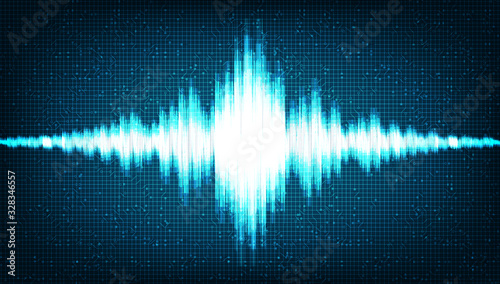 Digital Sound Wave Low and Hight richter scale on Light Blue Background,technology and earthquake wave diagram concept,design for music studio and science,Vector Illustration.