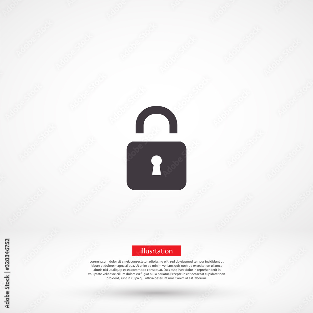 Lock - vector icon , lorem ipsum Flat design Lock - vector icon , lorem ipsum Flat design