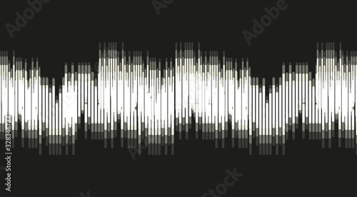 White Sound Wave on Black paper background,audio wave diagram concept,design for education and science